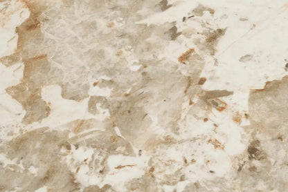 Table à Manger Ronde ATHENS en plateau en céramique, blanc, marron foncé - 120 cm HOUSE NORDIC