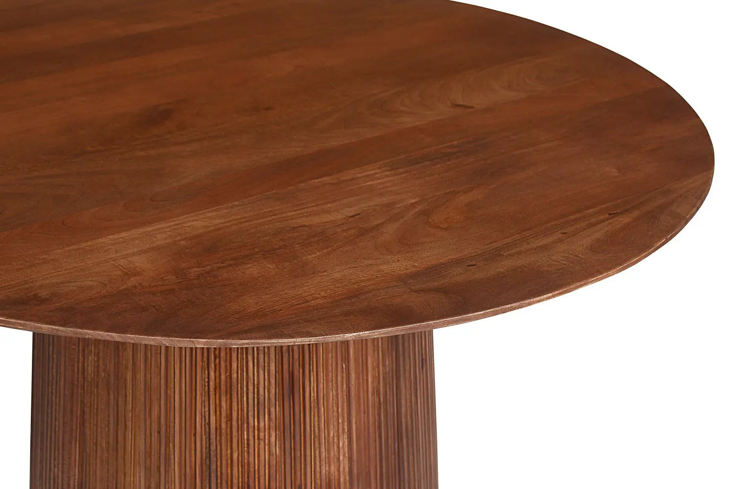 Table à Manger Ronde MAYGA en Manguier Brun Clair - 130 cm ROUSSEAU