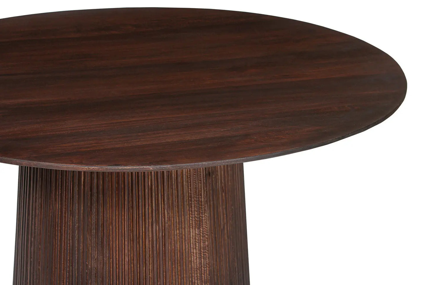 Table à Manger Ronde MAYGA en Manguier Brun Foncé - 130 cm ROUSSEAU