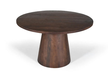 Table à manger Ronde TOMI en Bois de Manguier Brun - 130 cm ROUSSEAU
