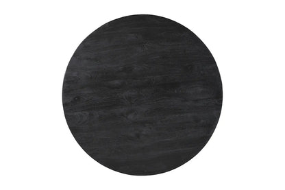 Table à manger Ronde TOMI en Bois de Manguier Noir - 130 cm ROUSSEAU