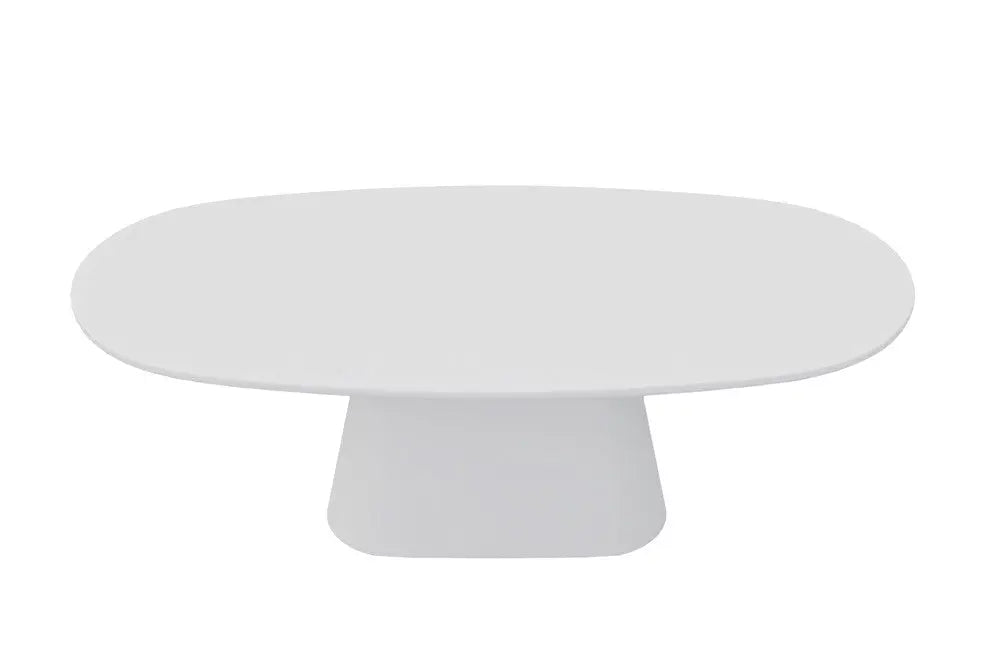 Table à manger Ovale Effet Ciment Ecru TAVINA - 220 cm ROUSSEAU