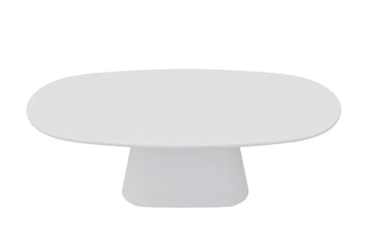 Table à manger Ovale Effet Ciment Ecru TAVINA - 220 cm ROUSSEAU
