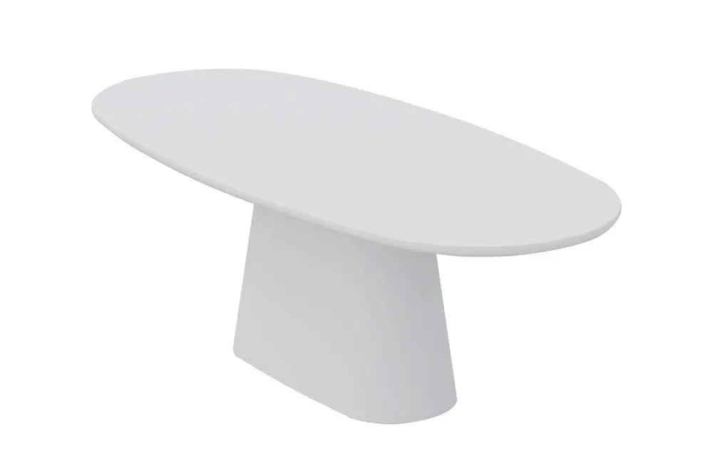 Table à manger Ovale Effet Ciment Ecru TAVINA - 220 cm ROUSSEAU