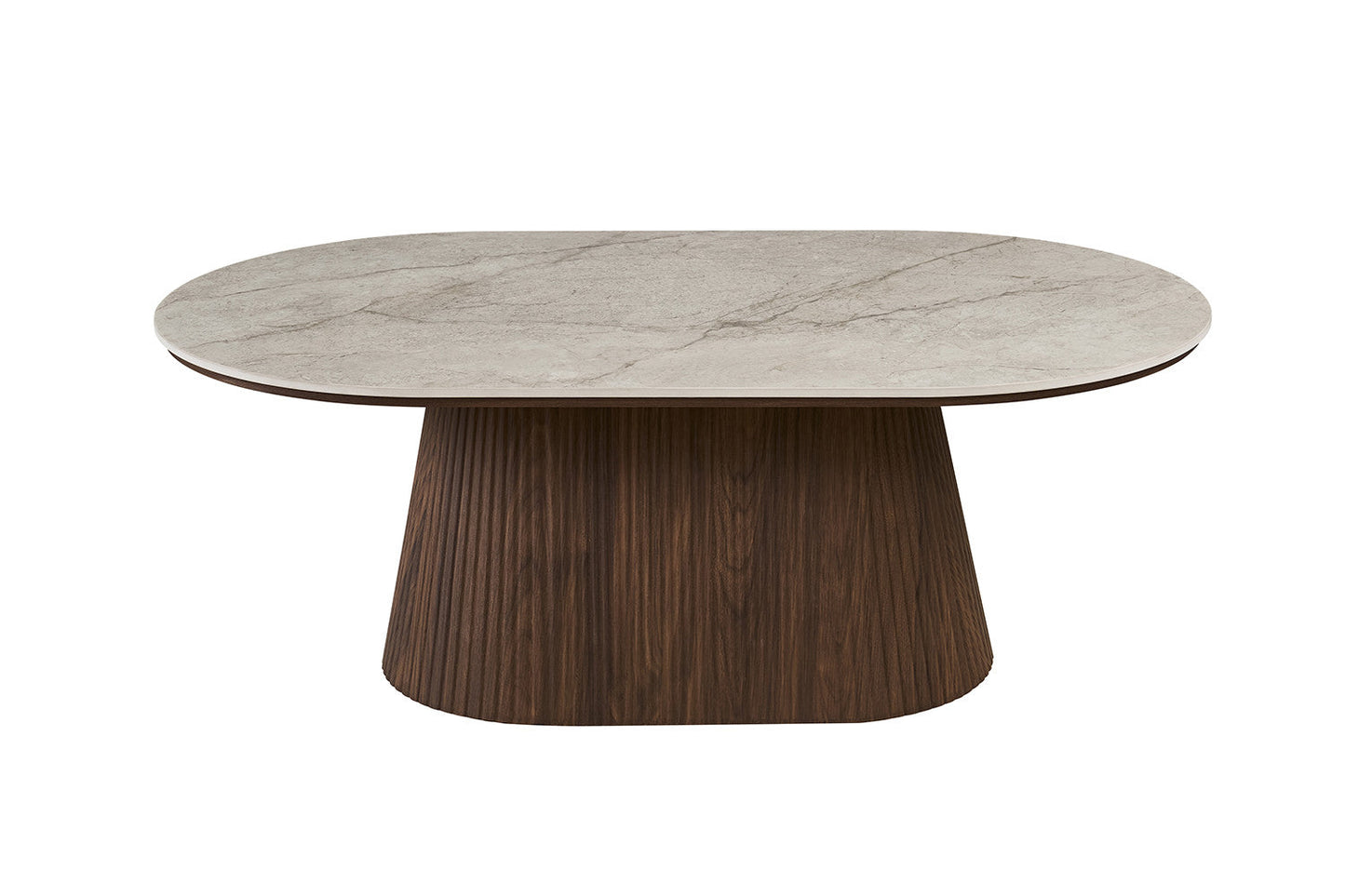 Table basse VEKO 120 cm - vue côté bords arrondis