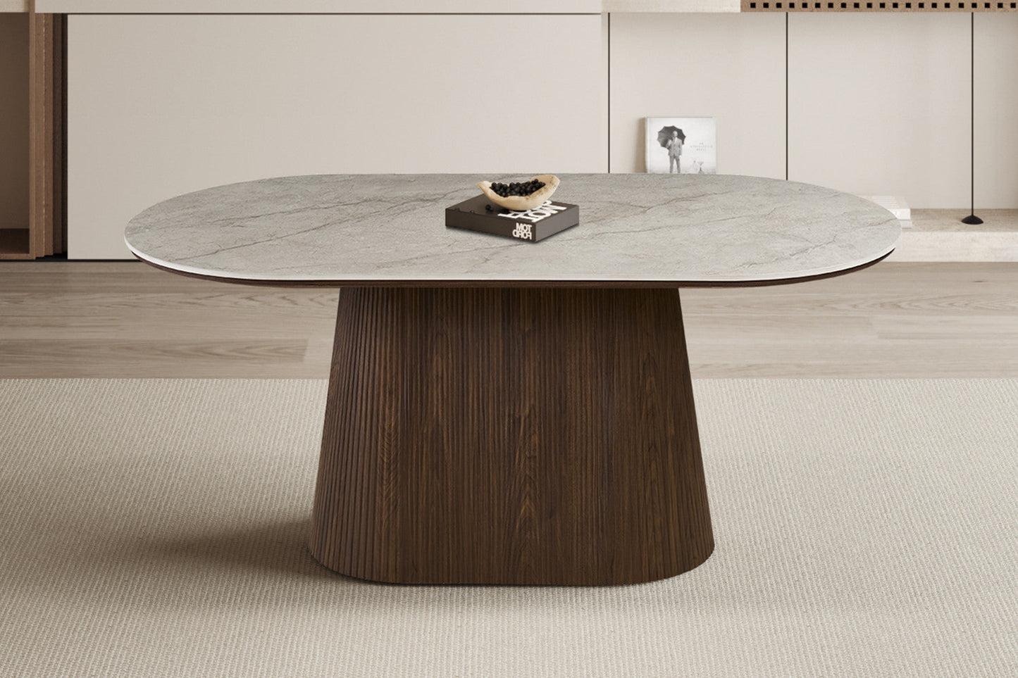 Table VEKO 180 cm Ovale - vue côté bords arrondis