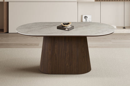 Table VEKO 180 cm Ovale - vue côté bords arrondis