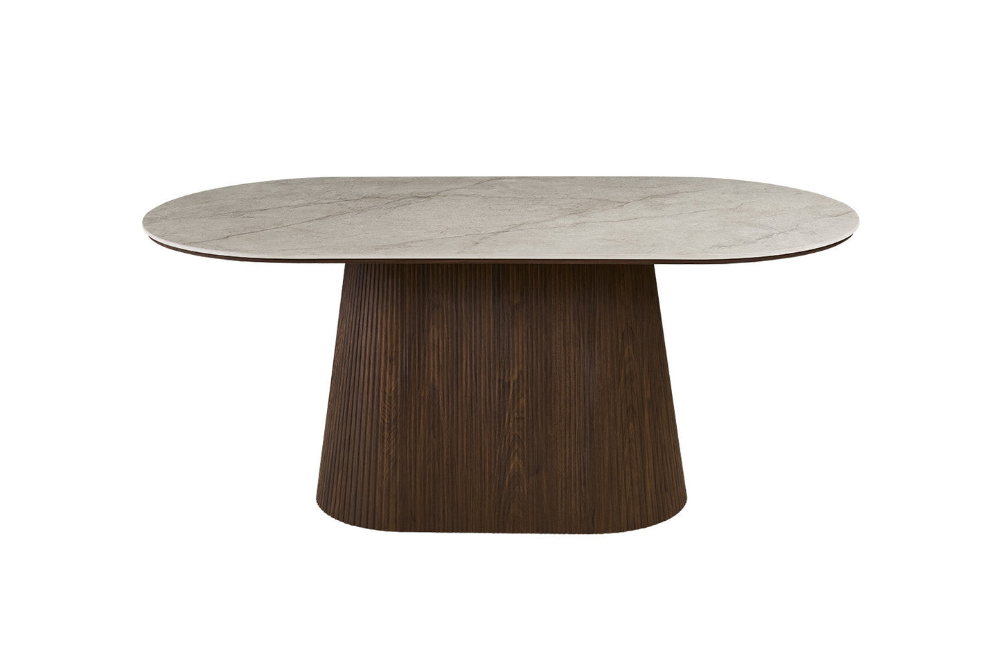 Table VEKO 180 cm Ovale - vue détail plateau Shakespear Beige