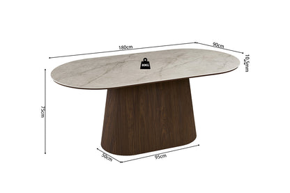 Table VEKO 180 cm Ovale - vue détail ambiance salle à manger