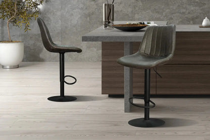 Lot de Chaises de Bar BAYA en PU Brun Foncé - 43 x 50 cm ROUSSEAU