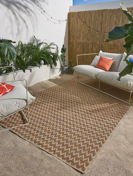 Tapis d'Extérieur et Intérieur AGRA Beige et Multicouleur BENUTA