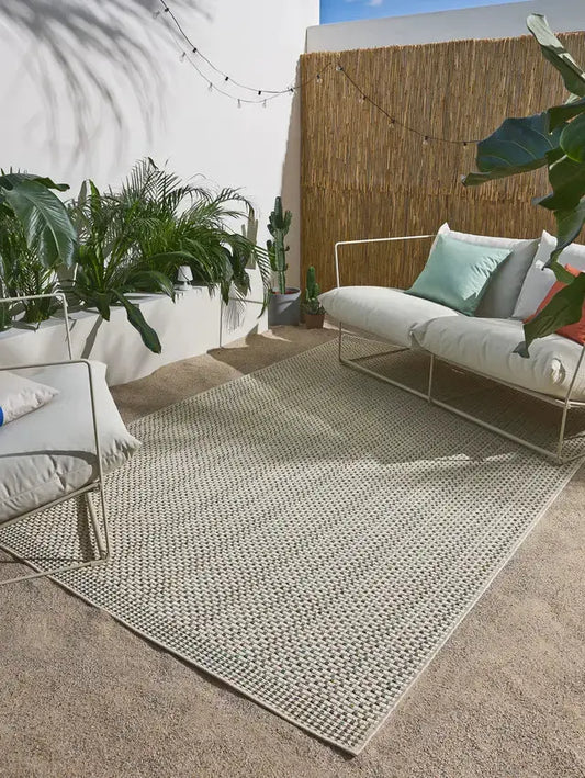 Tapis d'Intérieur et d'Extérieur en Polypropylène AGRA Crème / Bleu BENUTA