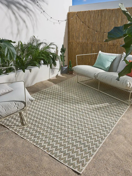 Tapis d'Intérieur et d'Extérieur en Polypropylène AGRA Crème / Bleu (Copie) BENUTA
