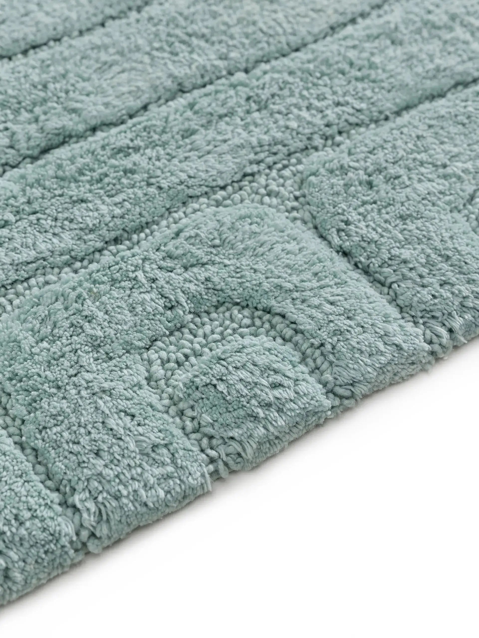 Tapis de bain 100% Coton tufté à la main DAN Bleu BENUTA
