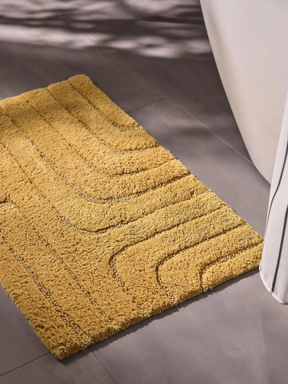 Tapis de bain 100% Coton tufté à la main DAN Jaune BENUTA
