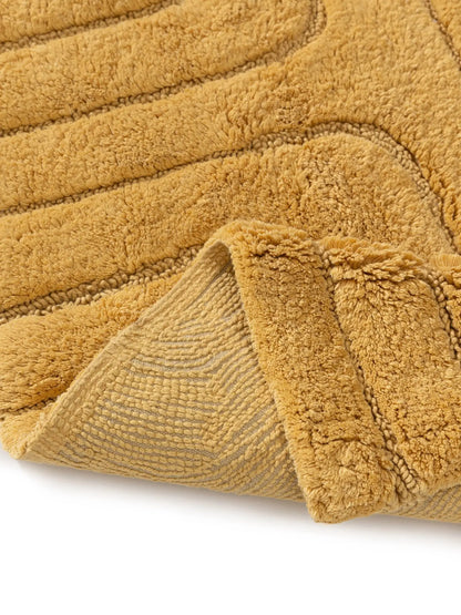Tapis de bain 100% Coton tufté à la main DAN Jaune BENUTA