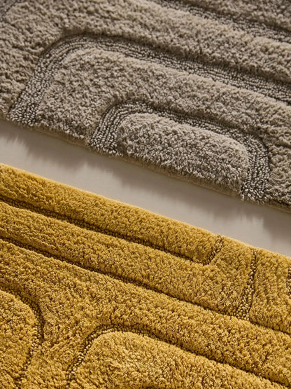 Tapis de bain 100% Coton tufté à la main DAN Jaune BENUTA