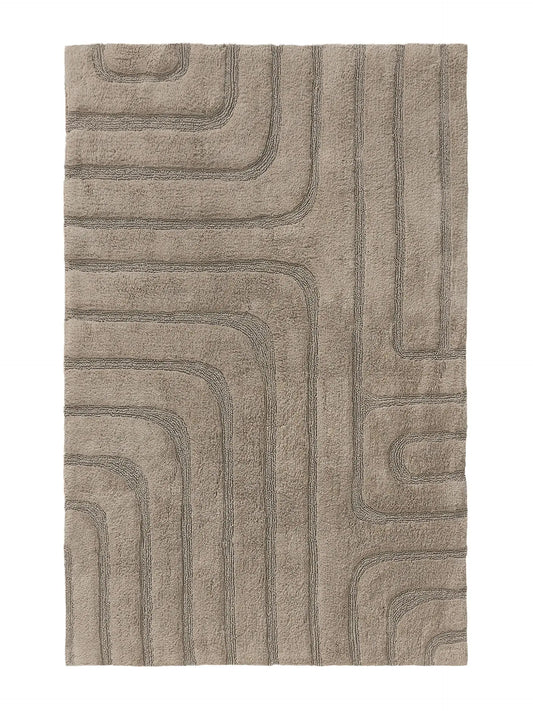 Tapis de bain 100% Coton tufté à la main DAN Taupe BENUTA