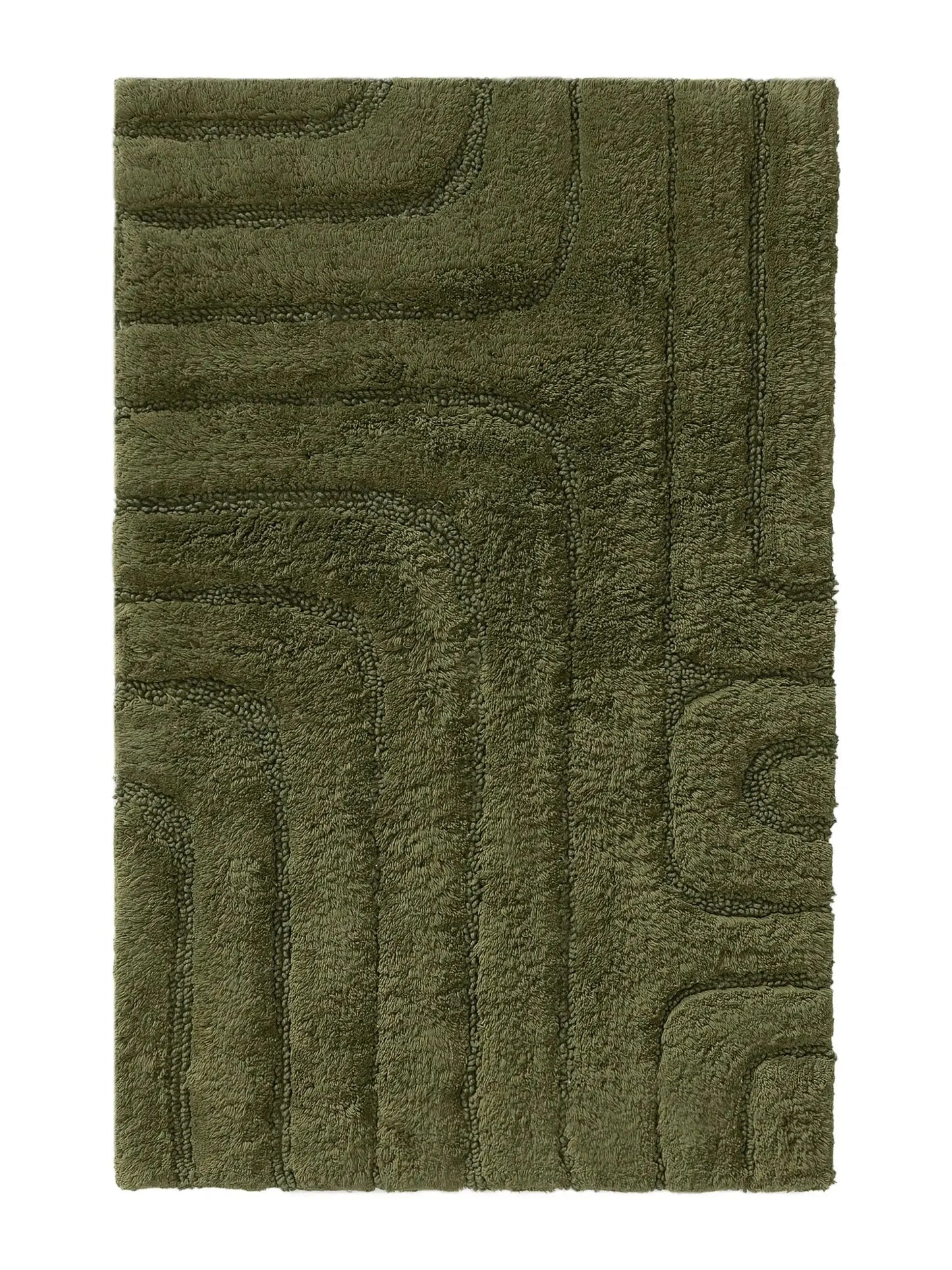 Tapis de bain 100% Coton tufté à la main DAN Vert BENUTA