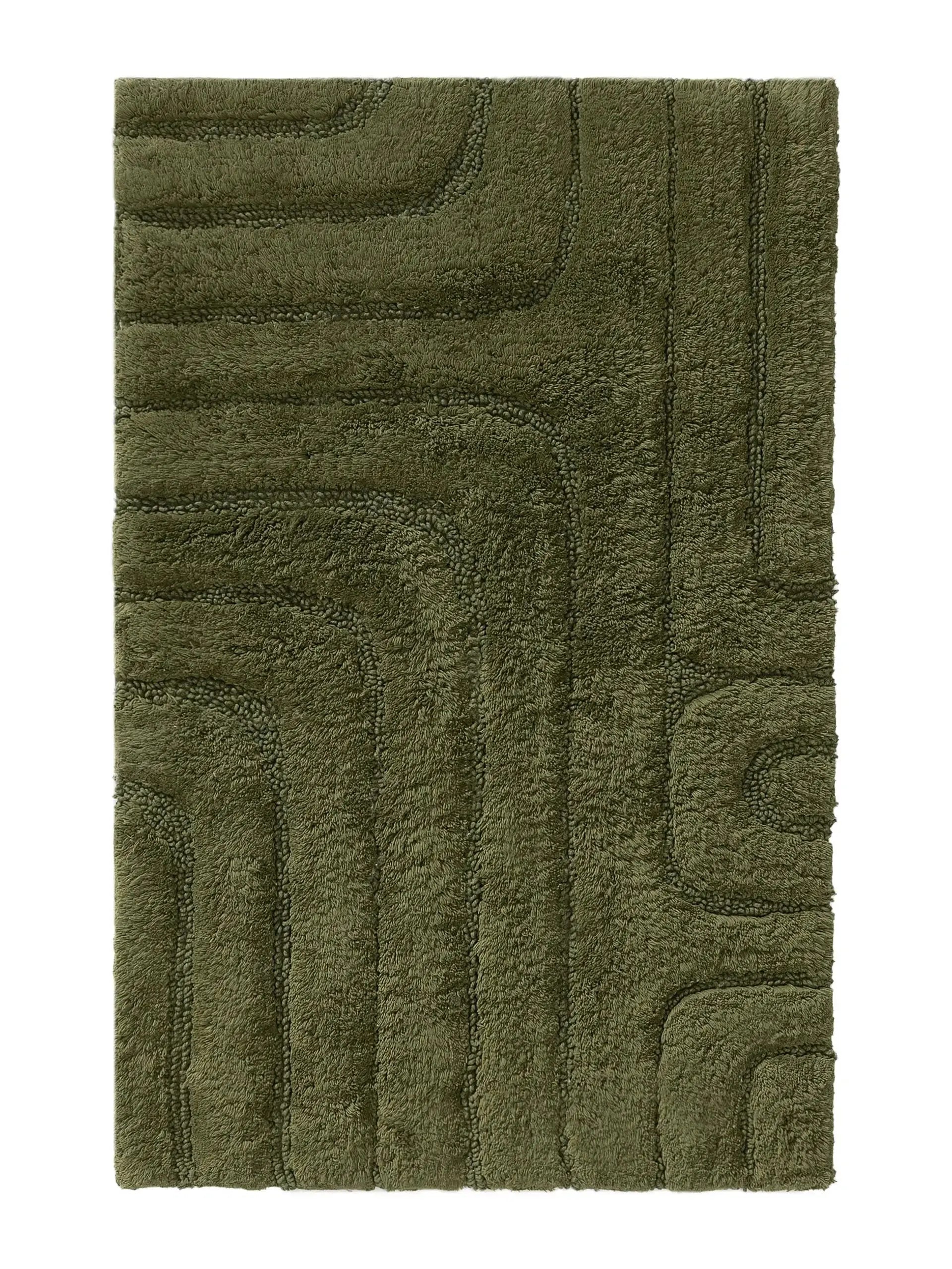 Tapis de bain 100% Coton tufté à la main DAN Vert BENUTA