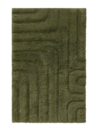 Tapis de bain 100% Coton tufté à la main DAN Vert BENUTA