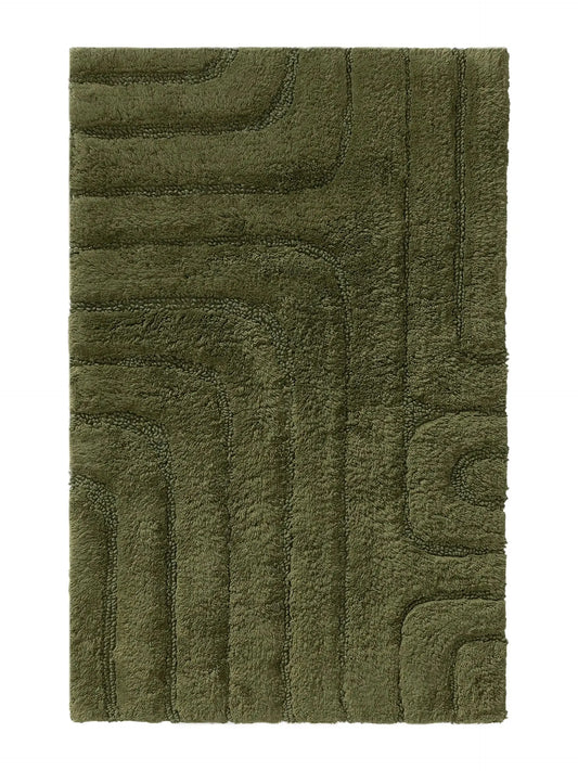 Tapis de bain 100% Coton tufté à la main DAN Vert BENUTA