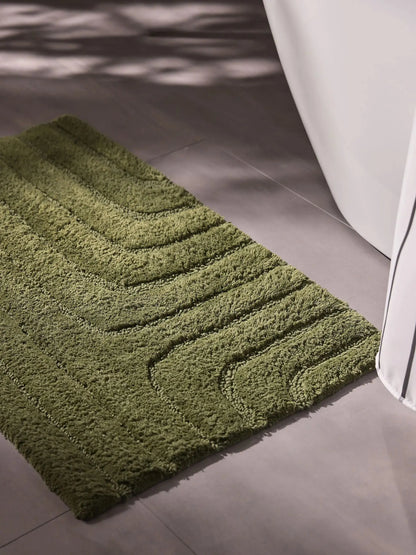 Tapis de bain 100% Coton tufté à la main DAN Vert BENUTA