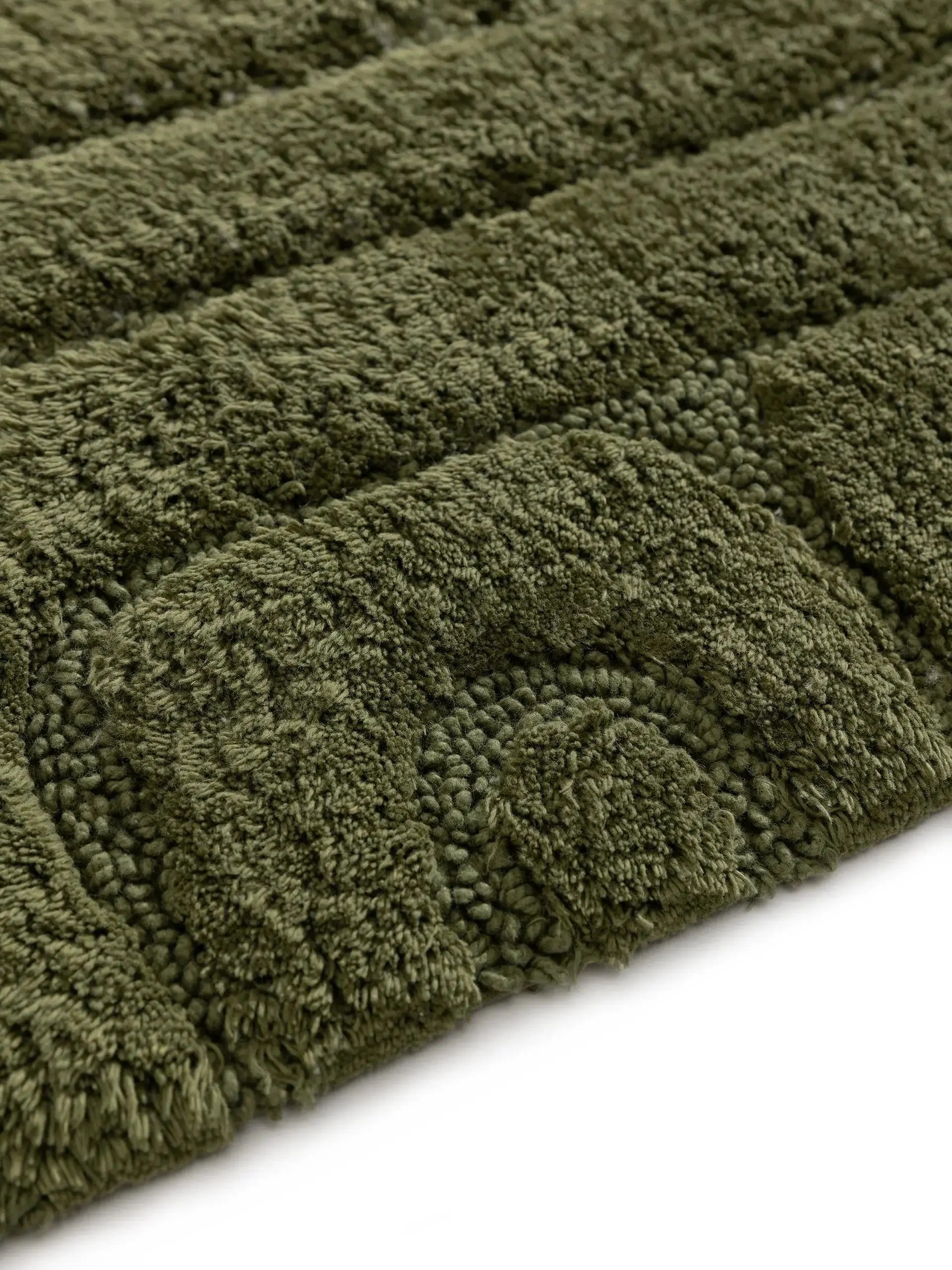 Tapis de bain 100% Coton tufté à la main DAN Vert BENUTA
