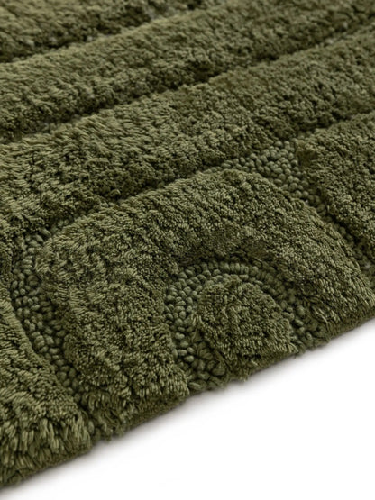 Tapis de bain 100% Coton tufté à la main DAN Vert BENUTA