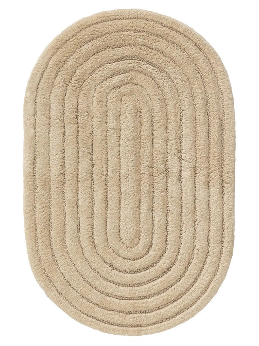 Tapis de bain 100% Coton tufté à la main NIA Beige BENUTA