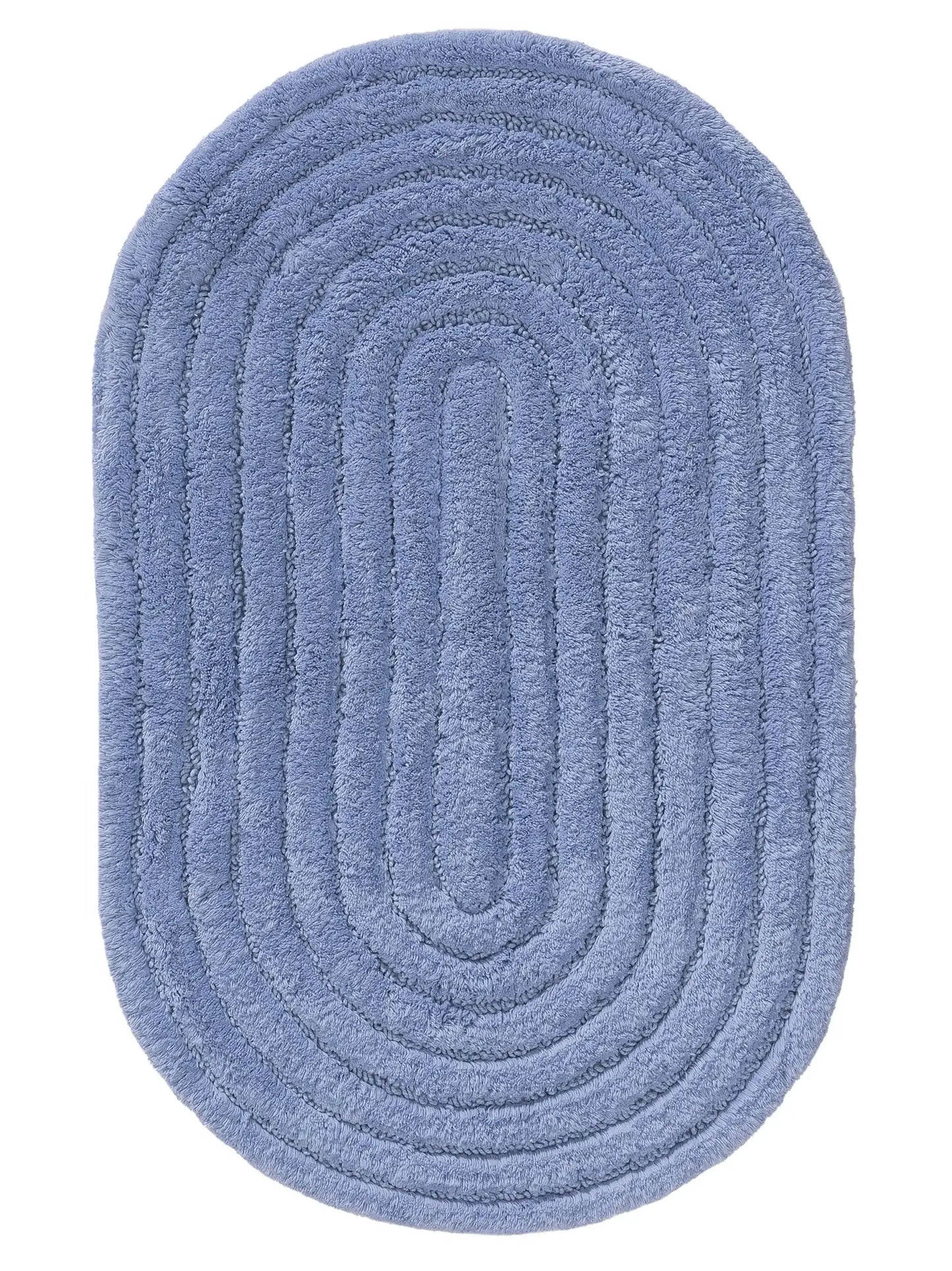 Tapis de bain 100% Coton tufté à la main NIA Bleu BENUTA