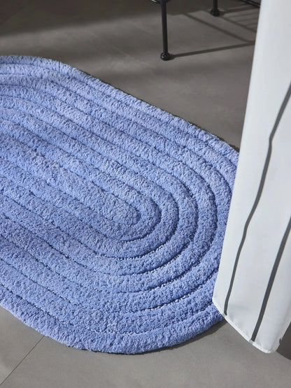 Tapis de bain 100% Coton tufté à la main NIA Bleu BENUTA