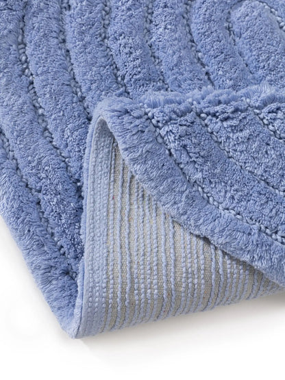 Tapis de bain 100% Coton tufté à la main NIA Bleu BENUTA