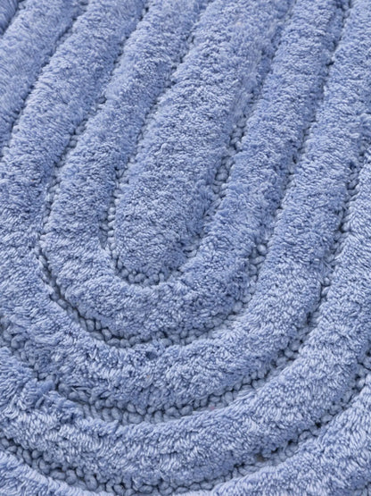 Tapis de bain 100% Coton tufté à la main NIA Bleu BENUTA