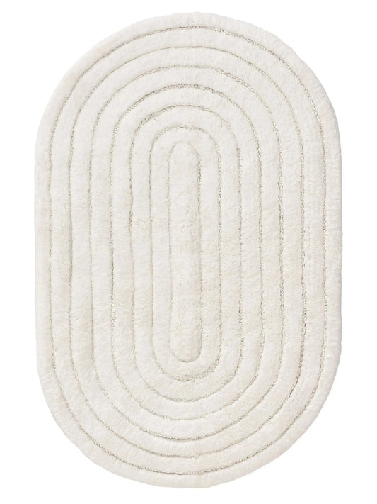 Tapis de bain 100% Coton tufté à la main NIA Crème BENUTA