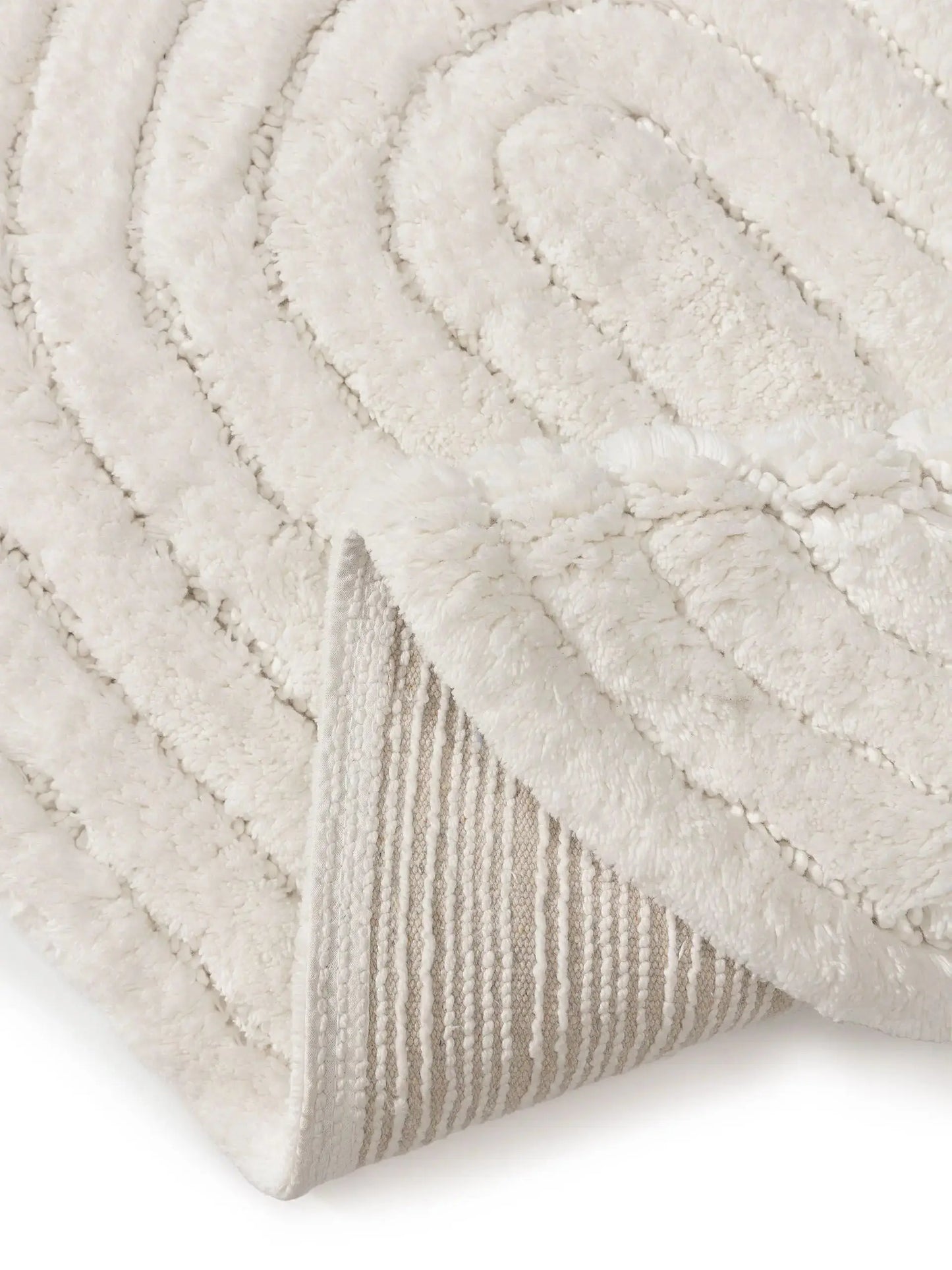 Tapis de bain 100% Coton tufté à la main NIA Crème BENUTA