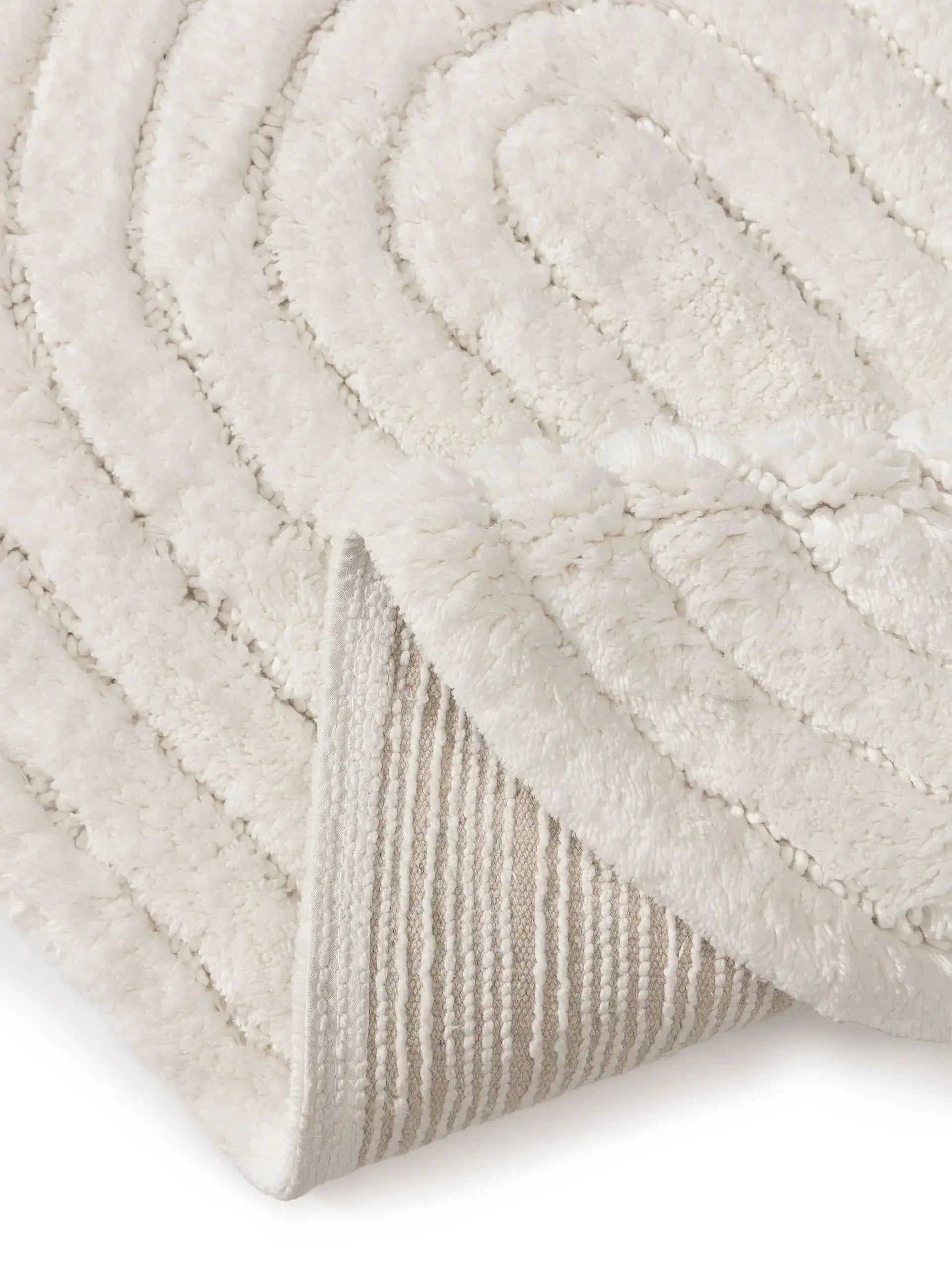 Tapis de bain 100% Coton tufté à la main NIA Crème BENUTA