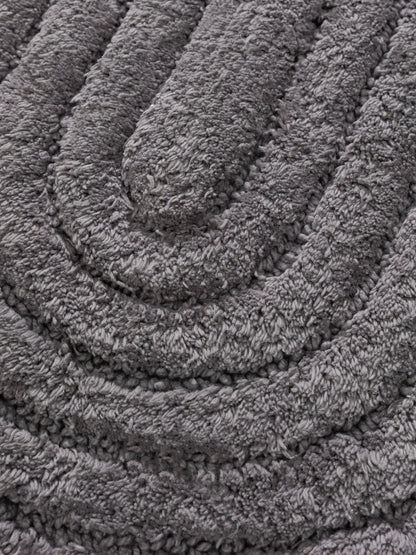 Tapis de bain 100% Coton tufté à la main NIA Gris Foncé BENUTA