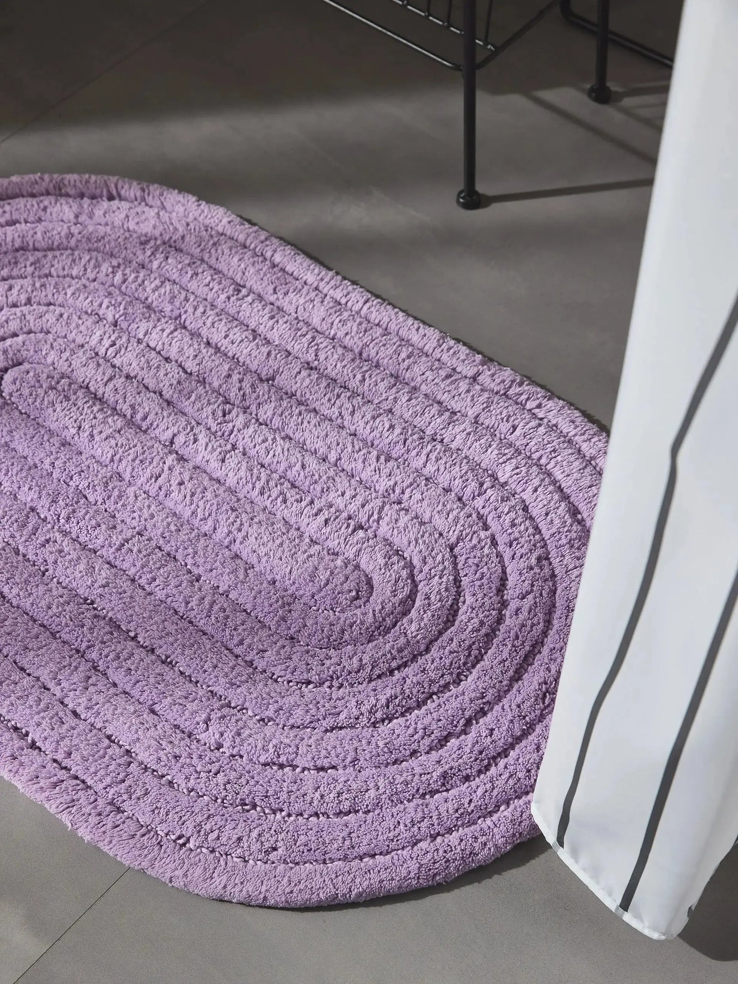 Tapis de bain 100% Coton tufté à la main NIA Mauve BENUTA
