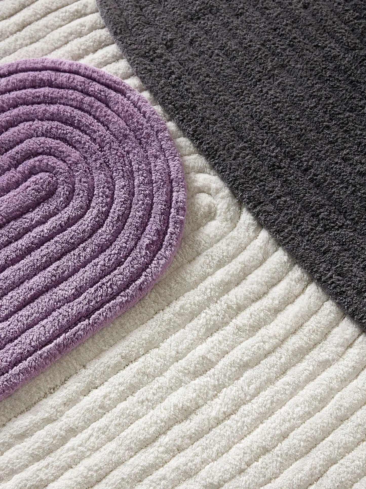 Tapis de bain 100% Coton tufté à la main NIA Mauve BENUTA