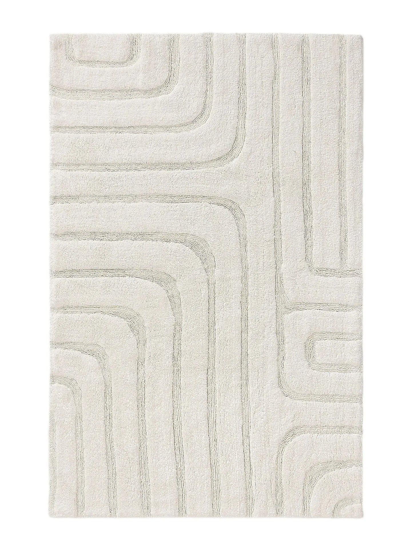 Tapis de bain tufté à la main DAN Crème BENUTA