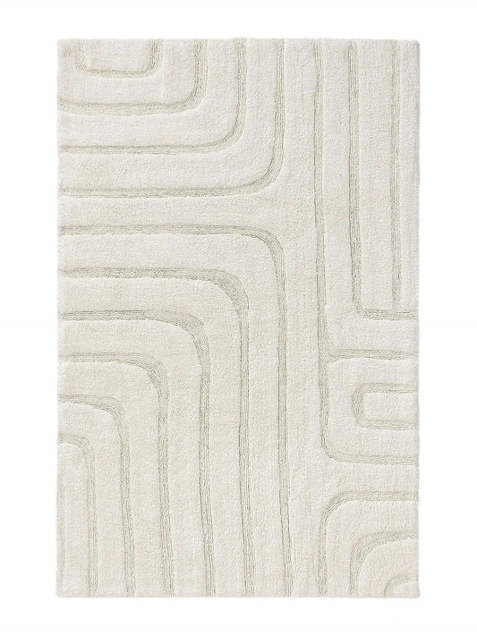 Tapis de bain tufté à la main DAN Crème BENUTA