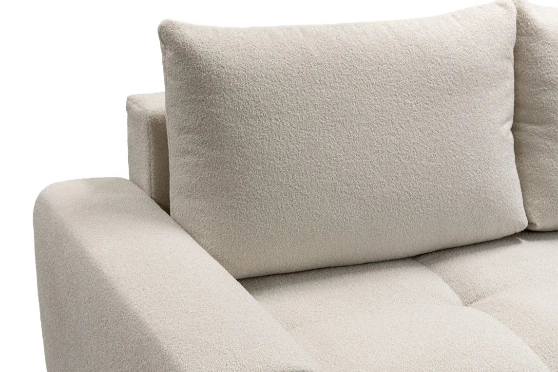 canapé d’angle convertible BUBBLE avec coffre en Tissu Beige 302x217 cm MAISON DES MEUBLES